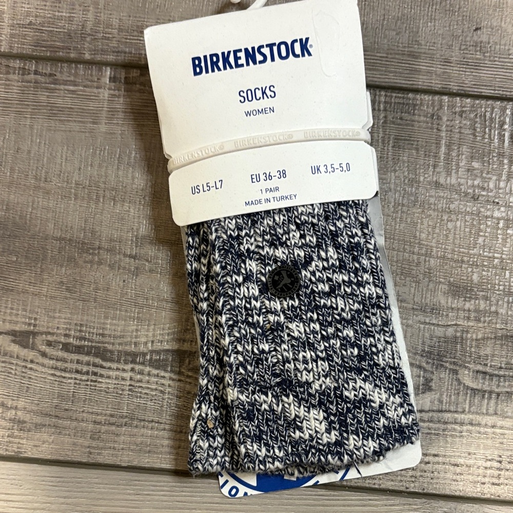 Birkenstock Fashion Slub Socks Navy NWT US Ladies 5-7 EU 36-38
